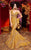 MNM COUTURE - 2425 Scale-like Asymmetric Mermaid Dress In Gold