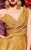 MNM COUTURE - 2425 Scale-like Asymmetric Mermaid Dress In Gold