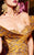 MNM COUTURE - 2426 Embellished Off Shoulder Fitted Gown In Gold