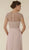 Rina Di Montella - RD2430 Pearl Beaded Illusion Bateau Chiffon Gown in Pink