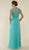 Rina Di Montella - RD2430 Pearl Beaded Illusion Bateau Chiffon Gown in Green