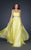 La Femme - 17739 Strapless Sweetheart Empire Waist Evening Gown in Yellow