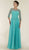 Rina Di Montella - RD2431 Beaded Sheer A-Line Evening Gown in Green