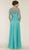 Rina Di Montella - RD2431 Beaded Sheer A-Line Evening Gown in Green
