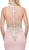 Dancing Queen - 2433 Sleeveless Jeweled Illusion Halter Sheath Prom Dress In Pink