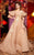 MNM Couture - 2435 Bell Sleeve Floral Embroidered Ballgown In Neutral