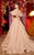 MNM Couture - 2435 Bell Sleeve Floral Embroidered Ballgown In Neutral