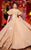 MNM Couture - 2435 Bell Sleeve Floral Embroidered Ballgown In Neutral