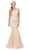 Dancing Queen - 2437 Sequined Fitted Mermaid Prom Gown in Nude