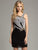 Lara Dresses - Sleeveless Asymmetric Sparkling Short Dress 33010 In Black and Silver, Gold