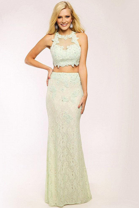 JVN24405 Beaded Two Piece Lace Evening Dress