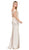 Dancing Queen - 2440 Adorned Illusion Off Shoulder Prom Gown in Neutral