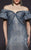 MNM Couture - 2443 Off-Shoulder Brocade Trumpet Dress In Blue
