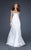 La Femme - Sequined Sweetheart Chiffon A-line Gown 17461 In White