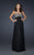 La Femme - Strapless Bead Embellished Sweetheart Chiffon A-line Dress 17474 In Black
