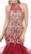 Dancing Queen - 2447 Gold Applique Halter Tiered Mermaid Prom Dress In Red