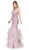 Dancing Queen - 2447 Gold Applique Halter Tiered Mermaid Prom Dress In Pink