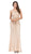 Dancing Queen - 2448 Metallic Bead Striped Prom Gown in Neutral