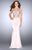 GiGi - V Neck Beaded Crop Top and Jersey Skirt Prom Dress 24487 in Pink