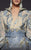 MNM COUTURE - 2448 Long Bishop Sleeve Embroidered Overskirt Gown In Blue