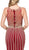 Dancing Queen - 2448 Metallic Bead Striped Prom Gown in Red
