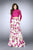 La Femme - Two Piece Floral and Lace Satin Ensemble Prom Dress 24507 in Pink
