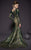 MNM COUTURE - 2452 Sequined Long Sleeve V-neck Mermaid Dress In Green