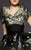 MNM COUTURE - 2453 Cap Sleeve A-line Dress With Train in Black