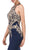 Dancing Queen - 2457 Gold Applique Halter Trumpet Prom Dress In Blue