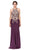 Dancing Queen - 2457 Gold Applique Halter Trumpet Prom Dress In Purple