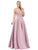 Dancing Queen - 2459 Lace Appliqued Long Prom Gown in Pink