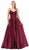 Dancing Queen - 2459A Jewel Appliqued Spaghetti Strapped A-Line Gown In Red