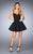 La Femme - Sleeveless Neoprene Pleated Mini Dress 24628 In Black