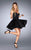 La Femme - 24628 Sleeveless Neoprene Pleated Mini Dress  in Black