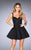 La Femme - Sleeveless Neoprene Pleated Mini Dress 24628 In Black