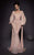 MNM COUTURE - 2473 V-Neck Long Sleeves Train Evening Gown In Pink