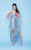 Lara Dresses - 21545 Strapless Printed High Low Dress In Blue and Purple