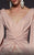 MNM COUTURE - 2473 V-Neck Long Sleeves Train Evening Gown In Pink