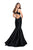 La Femme - 24773 Deep Sweetheart Neckline Net Mermaid Gown In Black