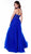 Lace Embroidered Bodice Halter Long Gown
