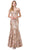 Dancing Queen - 2481 Sequined Off-Shoulder Trumpet Gown In Neutral
