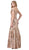 Dancing Queen - 2481 Sequined Off-Shoulder Trumpet Gown In Neutral