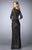 La Femme - 24855 Quarter Sleeve Sheer Lace Evening Gown In Black