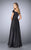 La Femme - Off-Shoulder Jacquard A-Line Evening Dress 24859 - 1 pc Black In Size 6 Available