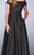 La Femme - Off-Shoulder Jacquard A-Line Evening Dress 24859 - 1 pc Black In Size 6 Available