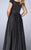 La Femme - 24859 Off-Shoulder Jacquard Gown In Black