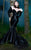 MNM COUTURE - 2485 Deep Off-shoulder Long Sleeve Mermaid Dress In Black