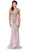 Dancing Queen - 2487 Embellished Plunging V-neck Trumpet Dress In Pink