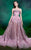 MNM COUTURE - 2487 Lace Foldover Strapless Ballgown In Pink and Neutral