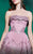 MNM COUTURE - 2487 Lace Foldover Strapless Ballgown In Pink and Neutral